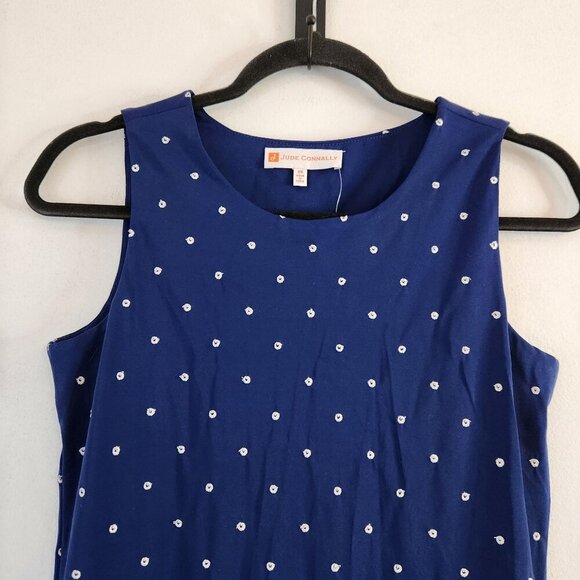 NWT Jude Connally Beth Shift Dress Eyelet Navy Blue Nautical Women's XS - Picture 3 of 10